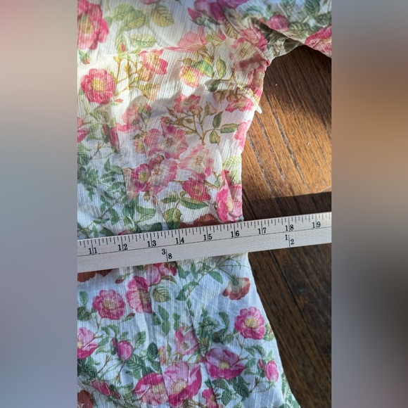 Bec & Bridge Le Follies Dress Floral Puff Sleeve Mini Camellia USA10/UK 14 1701 - Picture 9 of 11